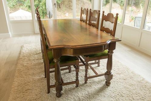 Massieve tafel en stoelen in kerselaar, Huis en Inrichting, Tafels | Eettafels, Gebruikt, 50 tot 100 cm, 150 tot 200 cm, Vijf personen of meer