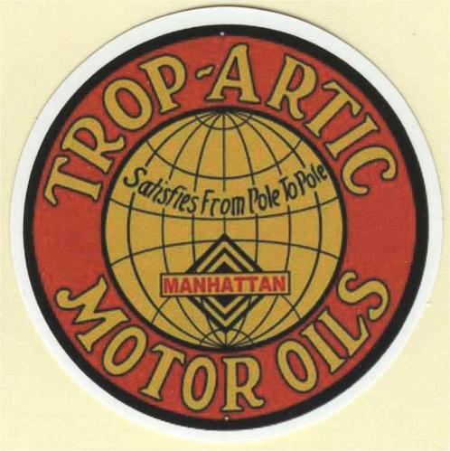 Manhattan Oil Co. Trop Arctic Motor Oils sticker, Motos, Accessoires | Autocollants, Envoi