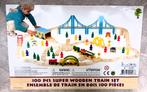 Houten treinset 100 stuks, Kinderen en Baby's, Speelgoed | Houten speelgoed, Ophalen, Gebruikt, Overige typen