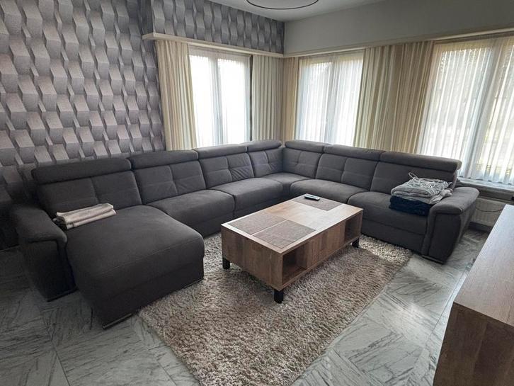 Hoeksalon Erba donkergrijs zeer goede staat, Huis en Inrichting, Zetels | Complete zithoeken, Zo goed als nieuw, Kunststof, Stof