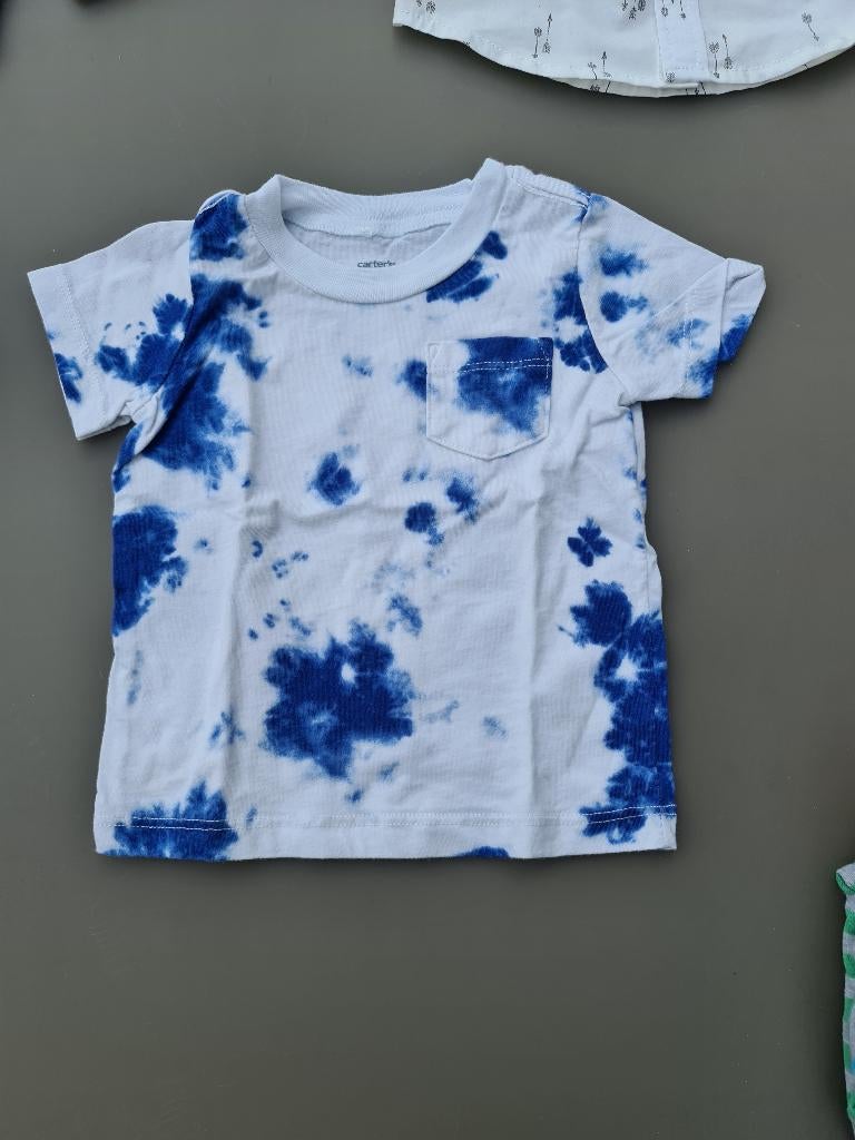 wit met blauw t-shirt 12m 80cm, Enfants & Bébés, Vêtements de bébé | Taille 80, Enlèvement, Comme neuf