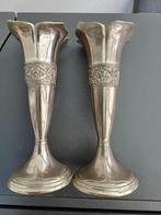 2 vases tulipe en métal argenté, Ophalen of Verzenden, Zilver