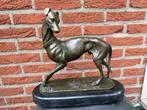bronzen statige windhond greyhound sculptuur, Ophalen of Verzenden