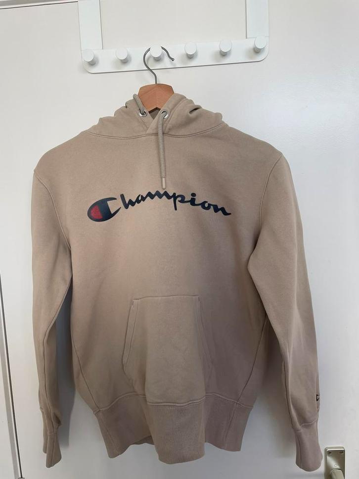 Beige hoodie Champion, Kleding | Heren, Truien en Vesten, Zo goed als nieuw, Maat 46 (S) of kleiner, Beige, Ophalen of Verzenden