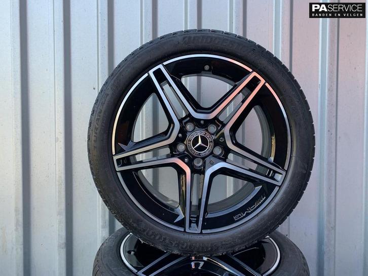 Origineel 18 inch Mercedes A B CLA AMG zomerset incl Bridges, Auto-onderdelen, Banden en Velgen, Banden en Velgen, Zomerbanden