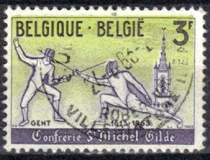Belgie 1963 - Yvert/OBP 1247 - Gentse Schermersgilde (ST), Postzegels en Munten, Postzegels | Europa | België, Gestempeld, Sport
