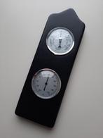 Barometer en thermometer in lederen houder – vintage., Ophalen, Nieuw, Barometer
