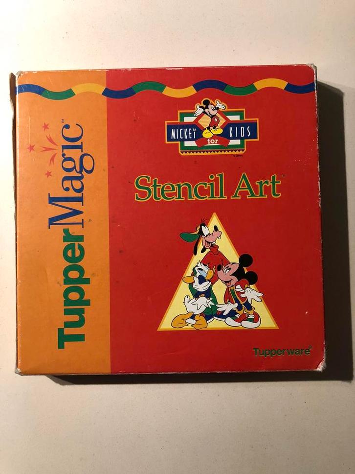 Vinstage stencil art Micky/Tupperware, Huis en Inrichting, Keuken | Tupperware, Zo goed als nieuw, Ophalen