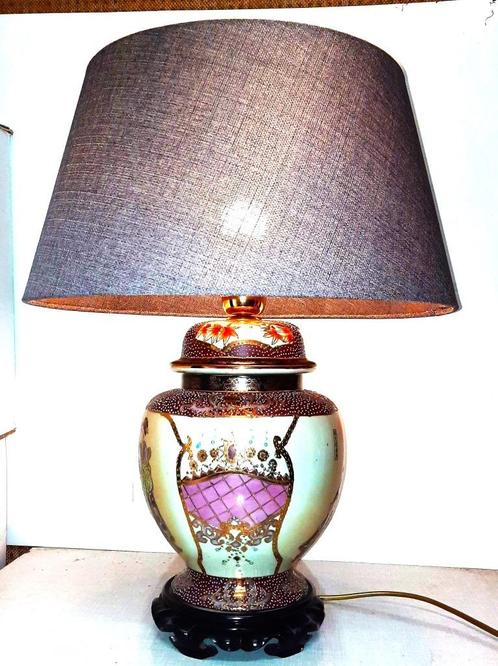 Mooi Chinese keramieken dekselvaas als tafellamp, Maison & Meubles, Lampes | Lampes de table, Comme neuf, Moins de 50 cm, Autres matériaux