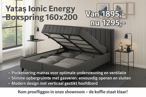 Yatas Ionic Energy boxspring 160x200 pocketvering matras, Huis en Inrichting, Slaapkamer | Boxsprings, Nieuw, 160 cm, 200 cm, Tweepersoons