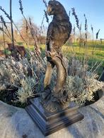 PAPEGAAI OP EEN BRONZEN TAKTEKEN OP EEN SOKKEL, Antiek en Kunst, Ophalen of Verzenden, Brons