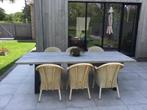 Terrastafel met 6 loyd loom stoelen, Tuin en Terras, Ophalen, Gebruikt, Rechthoekig, Overige materialen