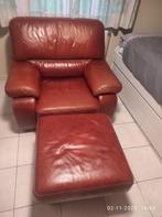 Prachtige zetel met poef, Ophalen, Gebruikt, Eenpersoons, Rechte bank