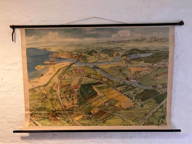 Oude schoolkaart: aardrijkskundige grondbegrippen, Antiek en Kunst, Antiek | Schoolplaten, Aardrijkskunde, Ophalen