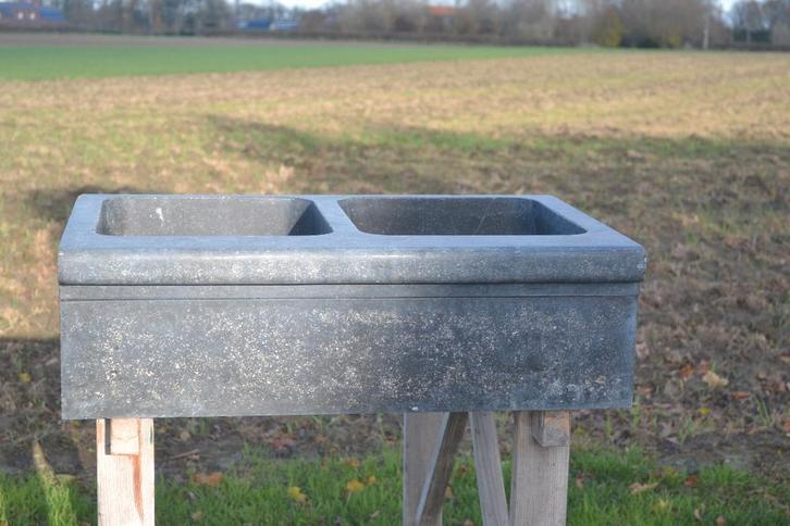 dubbele belgische arduinen gootsteen, wastafel, Doe-het-zelf en Bouw, Sanitair, Wastafel, Steen, Ophalen
