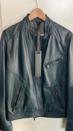 Eikenhouten leren jas, Blauw, Maat 42/44 (L), Nieuw, Ophalen of Verzenden