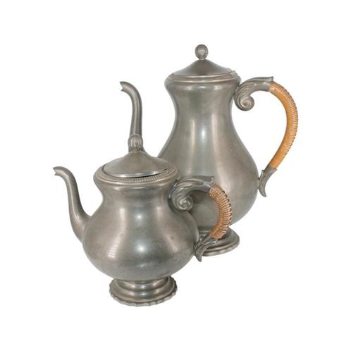 Ancienne cafetière et théière en étain KMD, Antiquités & Art, Antiquités | Étain, Enlèvement ou Envoi