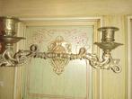 Antieke Everaerts dubbele kandelaars – Art-Nouveau messing, Ophalen of Verzenden, Zo goed als nieuw, Metaal, Art deco
