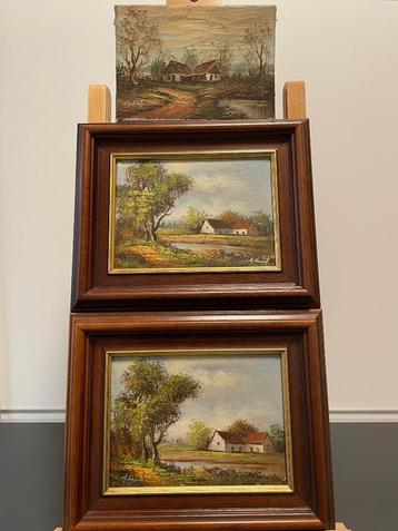 3 olieverf schilderijen van Henner (Heinrich) Knauf