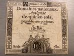 Attribuer 15 sols 1792, Envoi, France, Billets en vrac