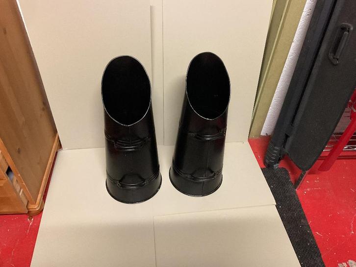 Deux seaux à charbon et Pellet en acier noir, Huis en Inrichting, Emmers, Gebruikt, IJzer, Met handgreep, Ophalen