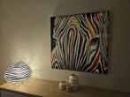 Olieverf schilderij reliëf zebra zwart meerkleuren, Antiek en Kunst, Kunst | Schilderijen | Modern, Ophalen