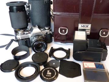 Complete set Canon AE-1 ,met Canon FD 1.8/50mm en 70-210 mm beschikbaar voor biedingen