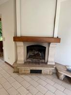 Open haard in steen en hout, Huis en Inrichting, Haarden, Ophalen, Gebruikt
