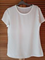 Eenvoudige hyperlichte witte blouse met ronde hals - T40, Ophalen, Zo goed als nieuw, Maat 38/40 (M), Wit
