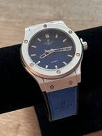 HUBLOT BLAUW / NIEUW, Handtassen en Accessoires, Horloges | Heren, Overige merken, Overige materialen, Leer, Polshorloge
