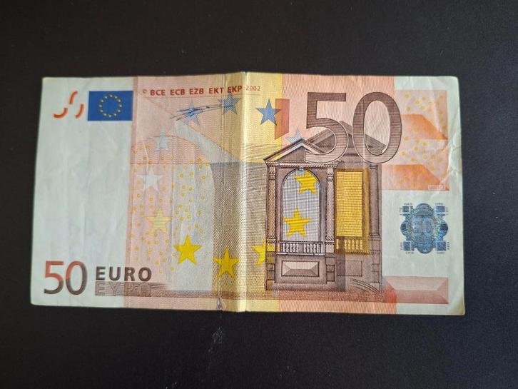 2002 Spanje 50 euro 1e serie Duisenberg code M005, Postzegels en Munten, Bankbiljetten | Europa | Eurobiljetten, Los biljet, Spanje