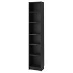 Bibliothèque IKEA Billy noire (40x28x202 cm), Comme neuf, 200 cm ou plus, 25 à 50 cm, 50 à 100 cm