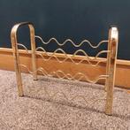 Porte bouteille métal doré 70's, Moins de 50 cm, Comme neuf, Enlèvement, 5 à 15 bouteilles