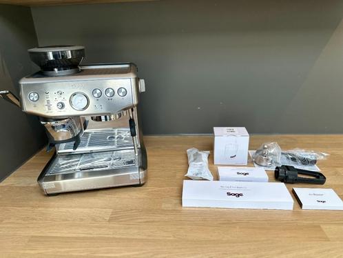 Sage Barista Express Impress Stainless Steel, Garantie, Elektronische apparatuur, Koffiezetapparaten, Zo goed als nieuw, Gemalen koffie