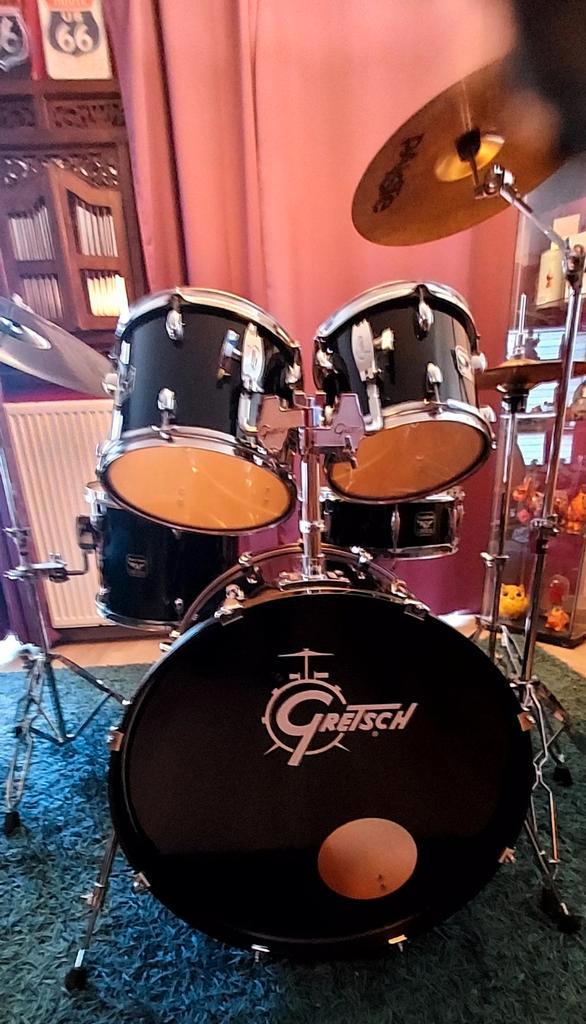 GRETSCH BLACKHAWK compleet in nieuwstaat.., Muziek en Instrumenten, Drumstellen en Slagwerk, Zo goed als nieuw, Ophalen