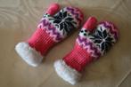 Handschoenen (wanten) met kerstroos roze/wit, Kinderen en Baby's, Handschoenen, Meisje, 104 of kleiner, Gebruikt