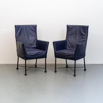 6 Montis Chaplin stoelen - paars/blauw leder beschikbaar voor biedingen