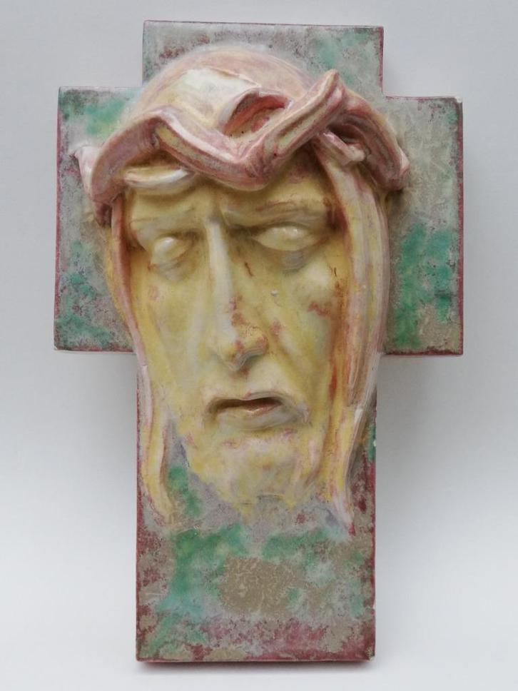 Domien Ingels - Christushoofd - mooie keramiek - c. 1920/30, Antiek en Kunst, Curiosa en Brocante, Ophalen of Verzenden