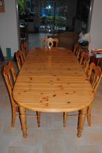 Eetkamer massief grenen, Huis en Inrichting, Ophalen, Gebruikt, 6 tot 8 stoelen