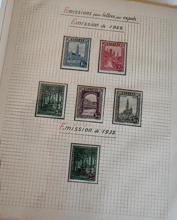 Timbres Belgique Express complet 292 C/G + H beschikbaar voor biedingen