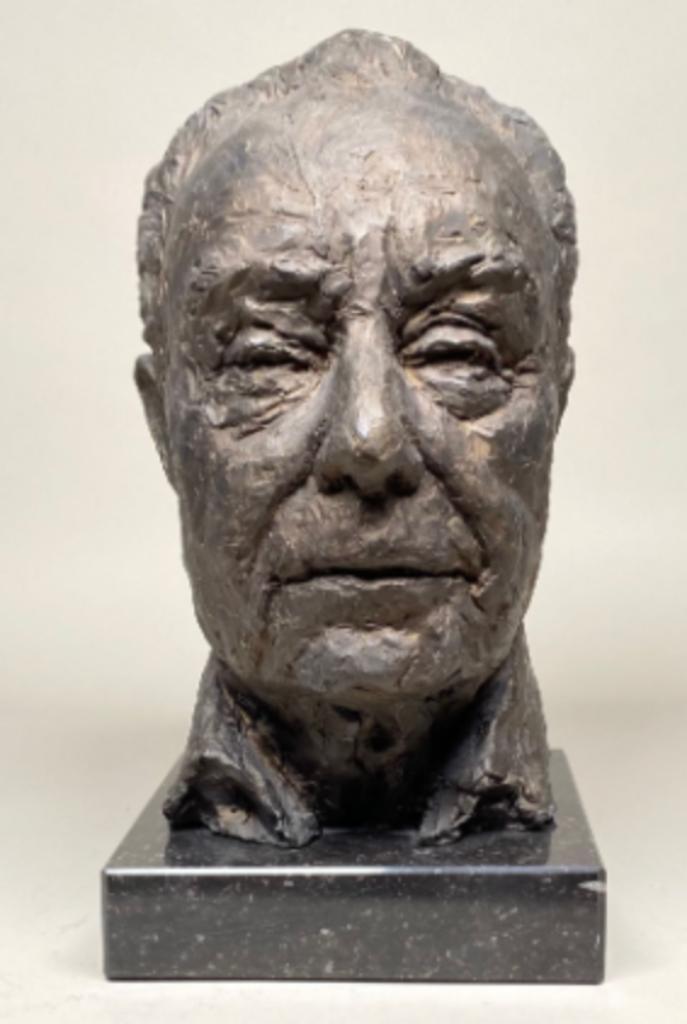 Gesigneerde gipsen buste – Portret van een man, Antiek en Kunst, Kunst | Beelden en Houtsnijwerken, Ophalen of Verzenden