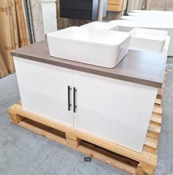 Badmeubel van 100 x 50 cm inclusief waskom met deurtjes nr23 beschikbaar voor biedingen