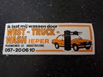 Vintage sticker BMW truck Wash Ieper, Verzamelen, Ophalen of Verzenden, Zo goed als nieuw, Auto of Motor