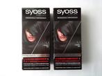 2 boîtes de teinture pour cheveux permanente Syoss noire 1.1, Ophalen of Verzenden, Nieuw