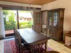 Houten tafel met 6 stoelen (massieve eik en leder), Antiek en Kunst, Ophalen