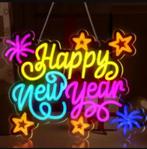 LED lamp neon stijl Happy New Year (40x32cm), Verzamelen, Ophalen of Verzenden, Nieuw