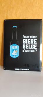 3 Plaques en métal bière PEK ., Enlèvement ou Envoi, Utilisé, Panneau, Plaque ou Plaquette publicitaire, Autres marques