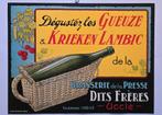 Brasserie de la Presse Uccle Carton publicitaire 1920 GUEUZE, Enlèvement ou Envoi, Utilisé, Panneau, Plaque ou Plaquette publicitaire