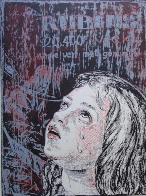 DR. HUGO HEYRMAN / RUBENS 20.400e WEEK / ZEEFDRUK / 75x55cm, Antiek en Kunst, Kunst | Litho's en Zeefdrukken, Ophalen of Verzenden
