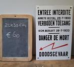 metalen en emaille bord reclame doodsgevaar, Ophalen